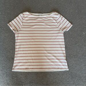 Liverpool Orange, Khaki, and White Striped Short Sleeve Tee